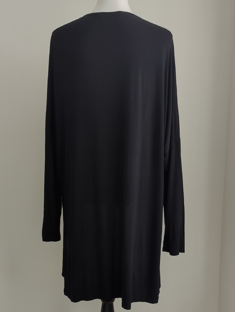 Carly Jean Los Angeles Black Modal Longline Side-Slit Duster Cardigan Large — image 2 of 8